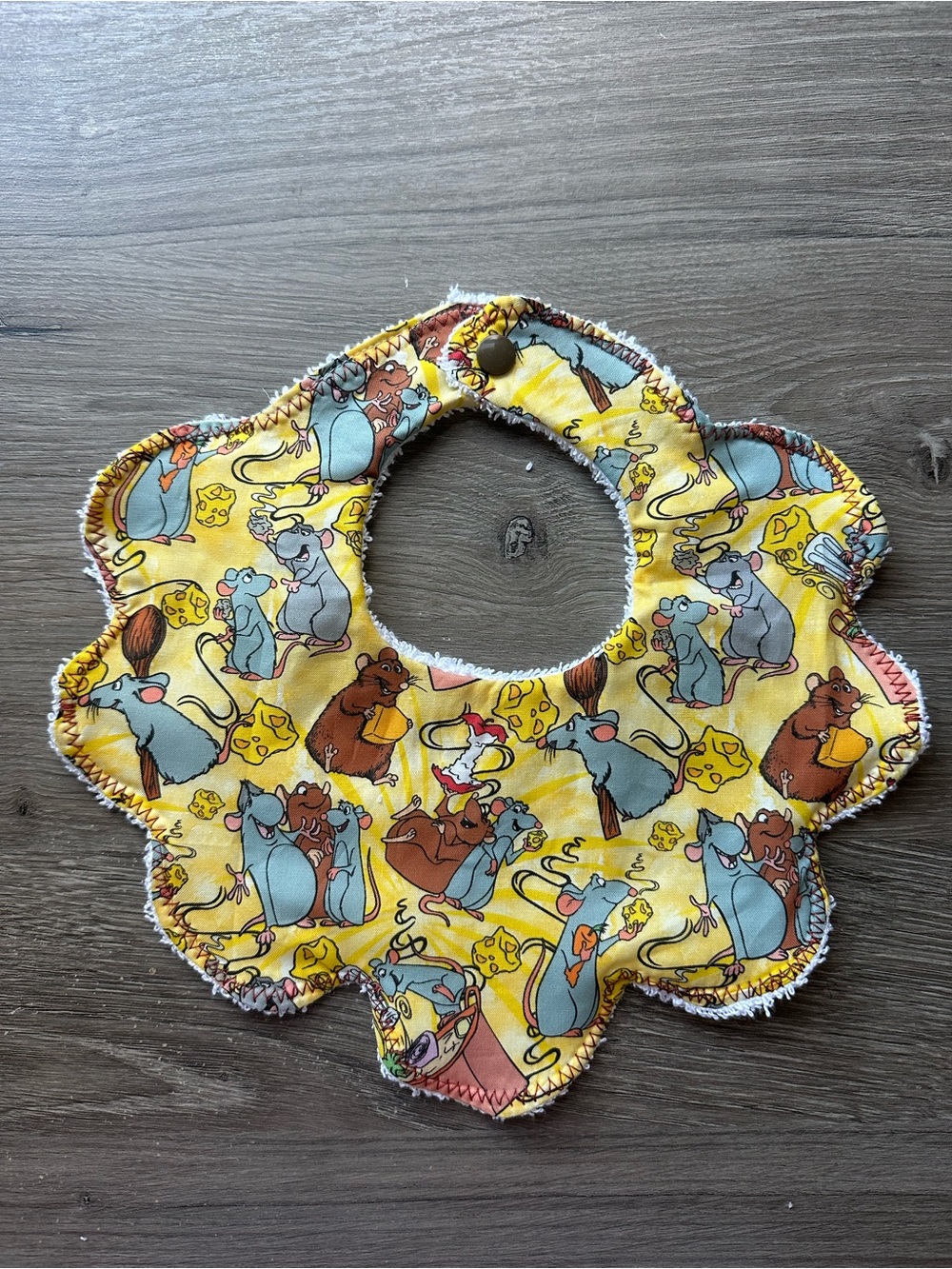 Baby Bib Bandana with Yellow Cartoon Mice Print